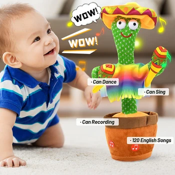 Yeni Sevimli Dans Kaktüs Bebek USB ve Bluetooth Güzel Konuşan peluş oyuncak Ses Kayıt Tekrar eğitici oyuncak Çocuklar Hediye Ev Dekor