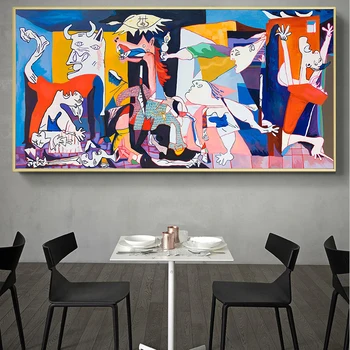 Yeni Sürüm Ünlü Tuval Duvar Sanatı Posterler ve Baskılar Guernica Picasso Tuval Resimleri Reprodüksiyon Picasso Resimleri Ev