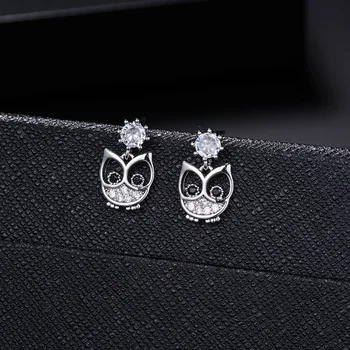 Yeni Sıcak Moda 925 Ayar Gümüş Baykuş Küpe Kadın Kızlar Hediye için Moda Bildirimi Takı sevimli küpe