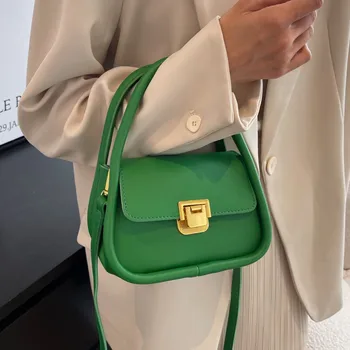 Yeşil Kadın omuz çantaları Kadınlar için Lüks Pu Deri çapraz askılı çanta Küçük Flap askılı çanta Tüm Maç Tasarım Bayan Çanta