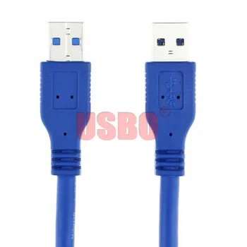 Yüksek hızlı Mavi 0.3 M 0.6 M 1.0 M 1.8 M 3.0 M 5.0 M USB 3.0 A-A erkek-erkek sabit disk veri kablosu uzatma kablosu