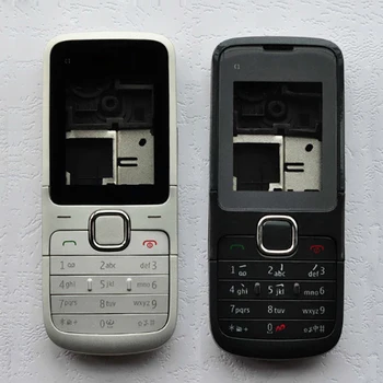 ZUGZUC Yeni Nokia C1-01 Tam Komple Konut arka kapak + Orta Çerçeve + Klavye + Logo