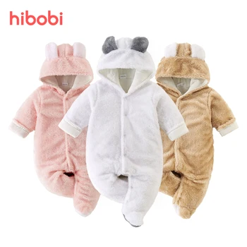hıbobı Yenidoğan Bebek Bebek Romper Sevimli Ayı Kapüşonlu Tulum Kış Sıcak Bebek Snowsuit Erkek Kız Dış Giyim Bebek Giysileri