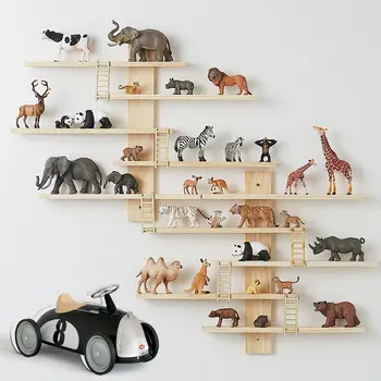 Çocuk Odası Hayvan Modeli vitrin rafı Pop Figürleri Raf Duvar Hayvan Süsler Depolama Rafı Dekoratif Duvar Braketi