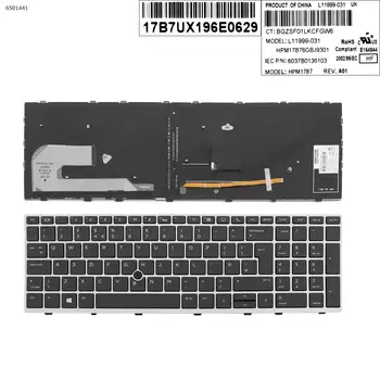 İNGILTERE Yeni Yedek Klavye hp EliteBook 850 G5 755 G5 850 G6 Laptop Gümüş Çerçeve Siyah Anahtar Arkadan Aydınlatmalı Pointer