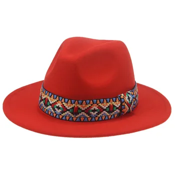 Şapka Kadın Şapka Fedora Kış Şapka Panama Katı Bant Moda Yeni Rahat Düğün Keçe Kapaklar Aksesuarları Kadın Şapka Sombreros De Mujer